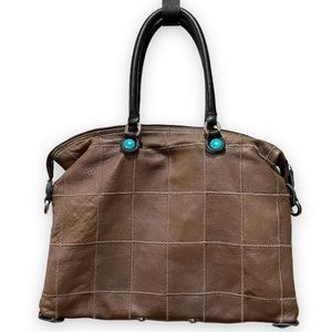GABS HANDBAGS Women's Patchwork Grid Leather Purse Tote Made in Italy